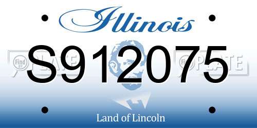 S912075 Illinois License Plate