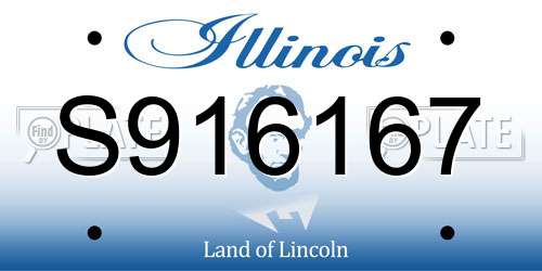 S916167 Illinois License Plate
