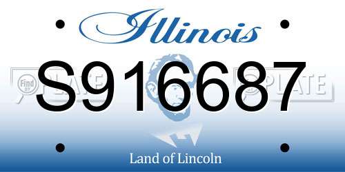 S916687 Illinois License Plate