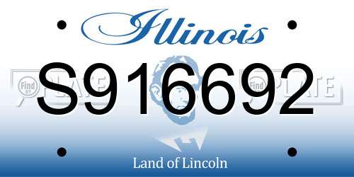 S916692 Illinois License Plate