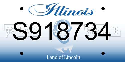 S918734 Illinois License Plate