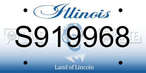 S919968 Illinois License Plate