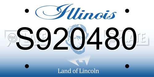 S920480 Illinois License Plate