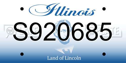 S920685 Illinois License Plate