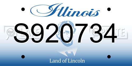 S920734 Illinois License Plate