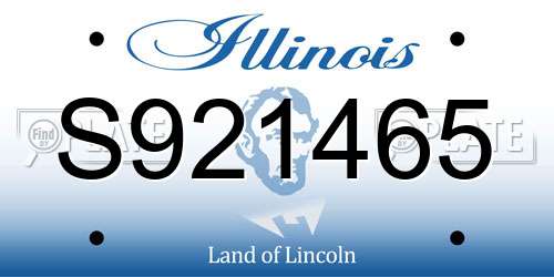 S921465 Illinois License Plate