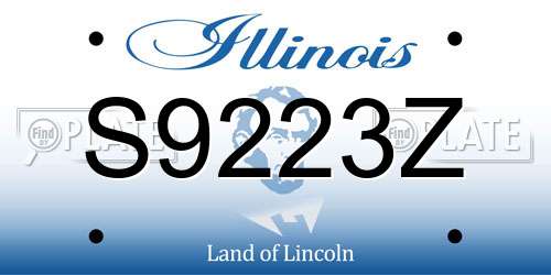 S9223Z Illinois License Plate