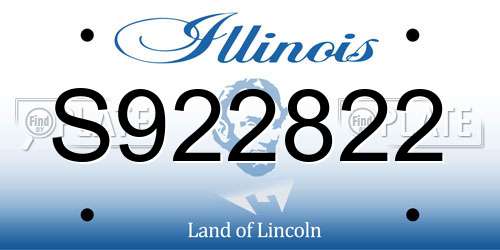 S922822 Illinois License Plate