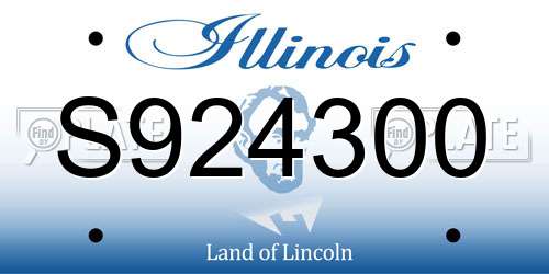 S924300 Illinois License Plate