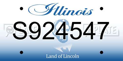 S924547 Illinois License Plate