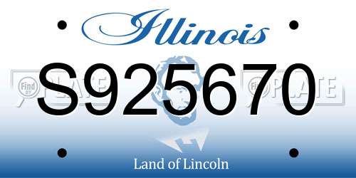 S925670 Illinois License Plate