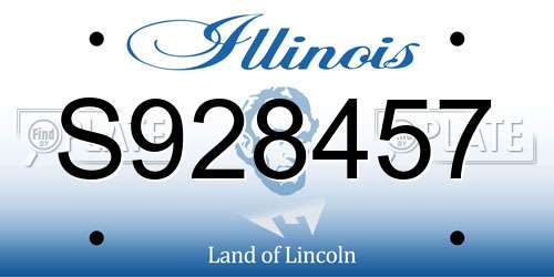 S928457 Illinois License Plate