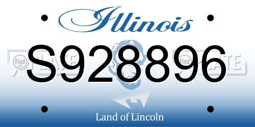 S928896 Illinois License Plate