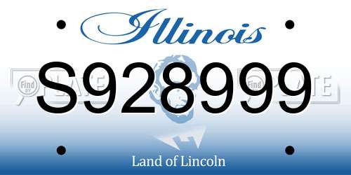 S928999 Illinois License Plate