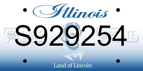 S929254 Illinois License Plate