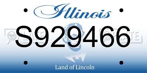 S929466 Illinois License Plate