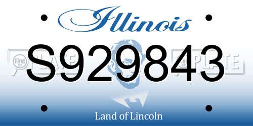 S929843 Illinois License Plate