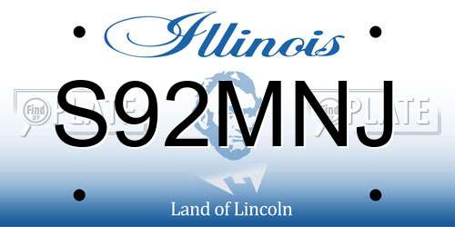 S92MNJ Illinois License Plate