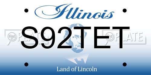 S92TET Illinois License Plate