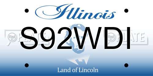 S92WDI Illinois License Plate