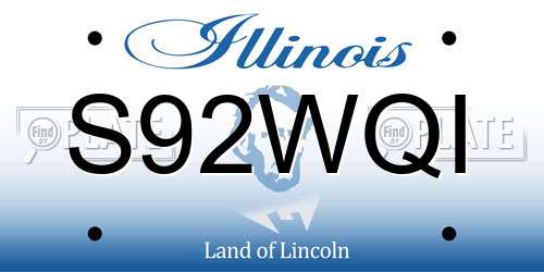 S92WQI Illinois License Plate