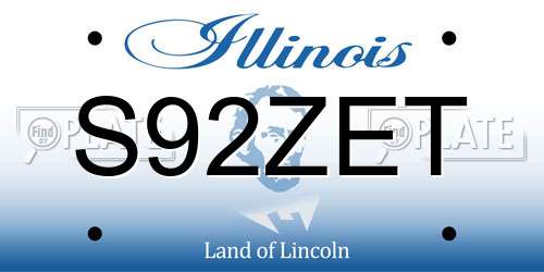S92ZET Illinois License Plate