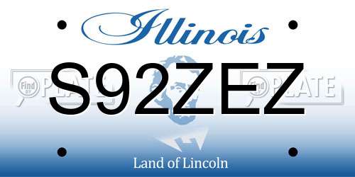 S92ZEZ Illinois License Plate