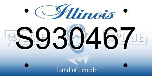 S930467 Illinois License Plate