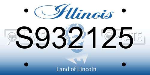 S932125 Illinois License Plate