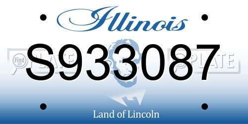 S933087 Illinois License Plate