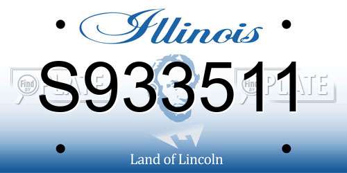 S933511 Illinois License Plate