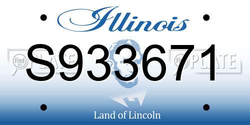 S933671 Illinois License Plate