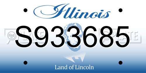 S933685 Illinois License Plate