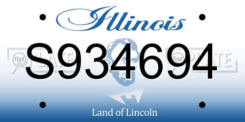 S934694 Illinois License Plate