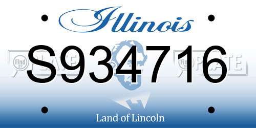 S934716 Illinois License Plate