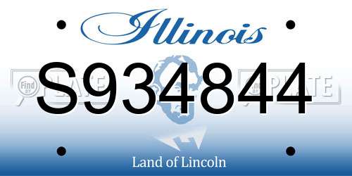 S934844 Illinois License Plate