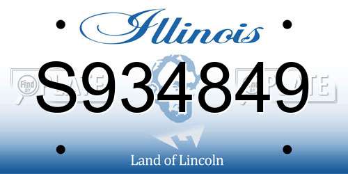 S934849 Illinois License Plate