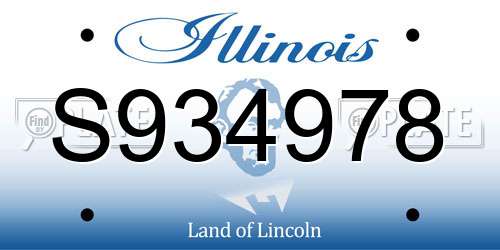 S934978 Illinois License Plate