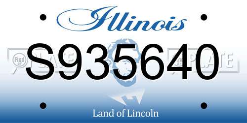 S935640 Illinois License Plate