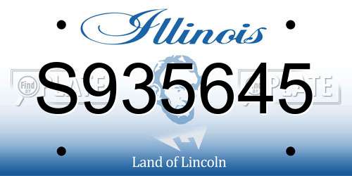 S935645 Illinois License Plate