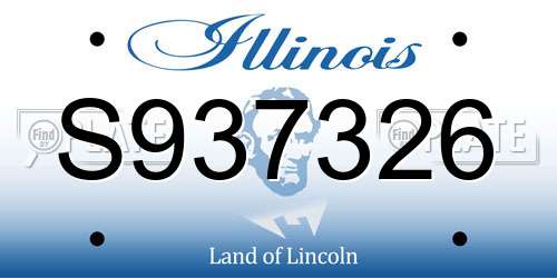 S937326 Illinois License Plate