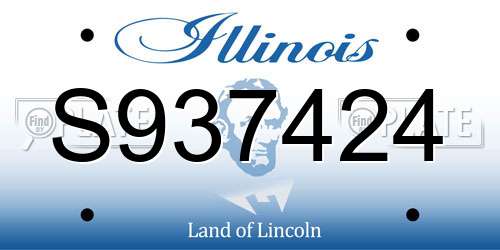S937424 Illinois License Plate