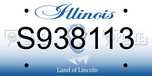 S938113 Illinois License Plate