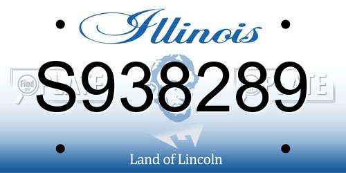S938289 Illinois License Plate