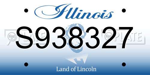 S938327 Illinois License Plate