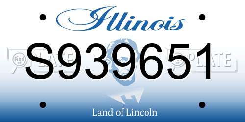 S939651 Illinois License Plate