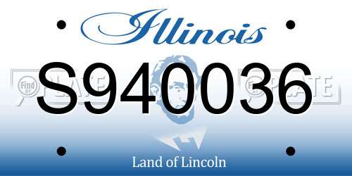 S940036 Illinois License Plate