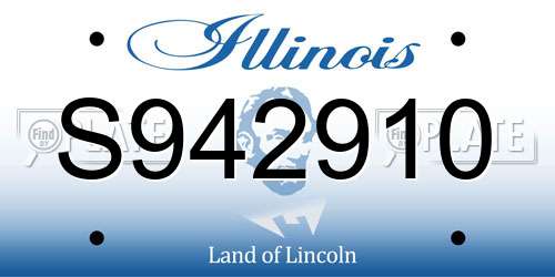 S942910 Illinois License Plate