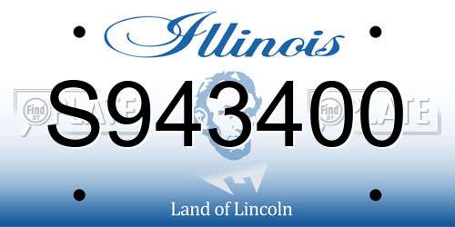 S943400 Illinois License Plate