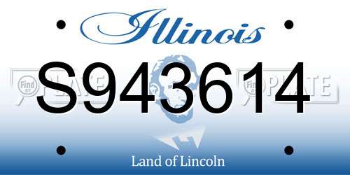 S943614 Illinois License Plate
